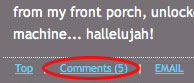 Detail of screenshot showing Comments link