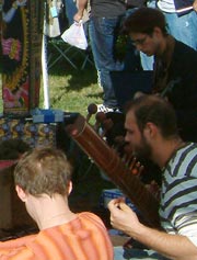 Musicians playing at Tremont Farmers Market
