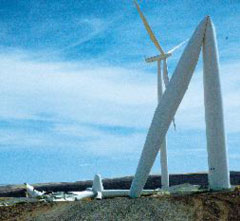 Photo of collapsed wind turbine