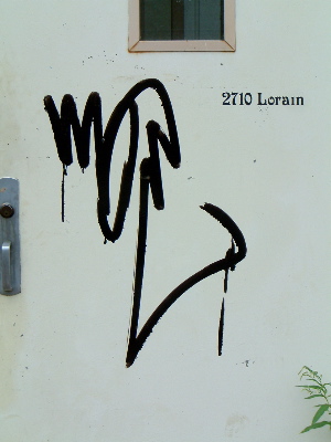 Graffiti on restaurant door