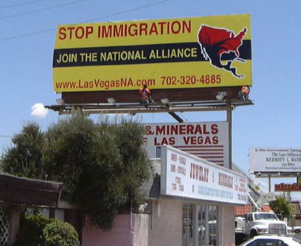 Stop immigration billboard
